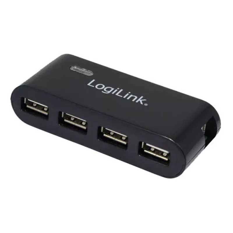 HUB USB 2.0 4-portový s napájacím zdrojom, čierny