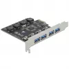 Delock PCI Express x1 karta na 4 x externý USB Type-A port SuperSpeed USB