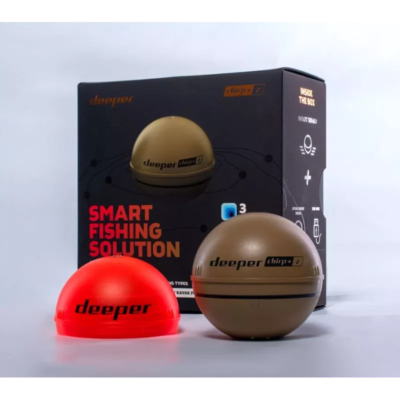 Prenosný sonar Deeper CHIRP+ 2 (100 m, 675 kHz, 47° kužeľ, Wi‑Fi, GPS, piesková)