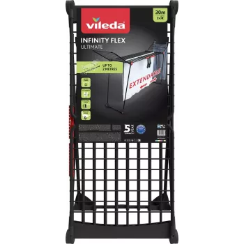 Stojanový sušiak na bielizeň VILEDA Infinity Flex Ultimate — oceľ, čierna, 1 kus, 5 rokov záruka
