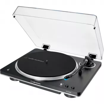 AT-LP70XBTBS, gramofón čierny/strieborný, integrovaný fono predzosilňovač, Bluetooth, plne automatický, remeňový pohon