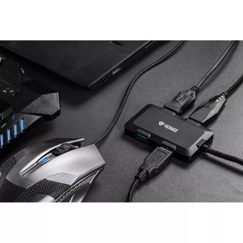 Yenkee YHB 4341BK 4-portový USB 3.0 hub s napájacím vstupom Micro USB