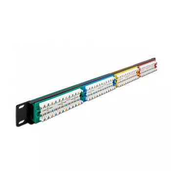 DeLOCK 19 inch patchpanel 24 portov Cat.5e 1HE farebný RJ-45
