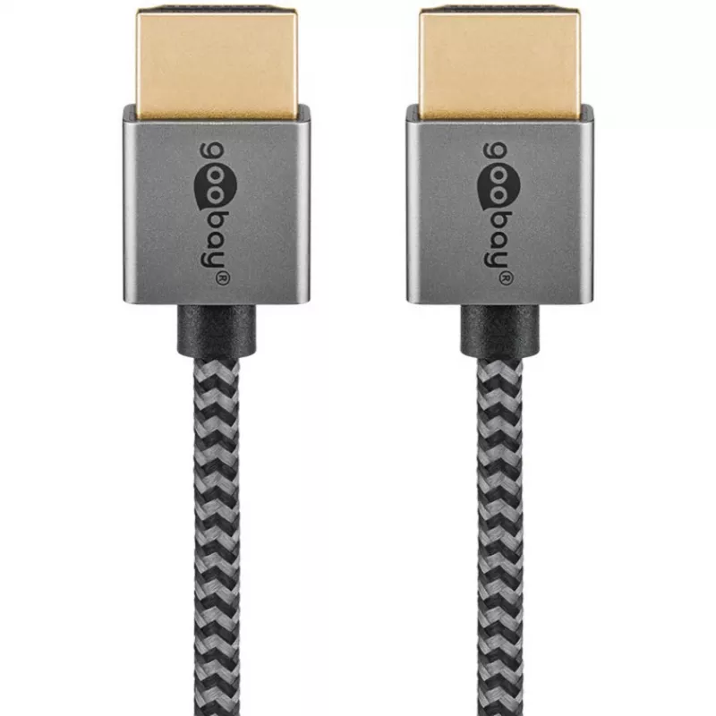 Plus Slim High-Speed HDMI kábel s Ethernetom, 8K @ 60Hz sivý, 2 metre