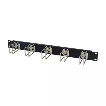 Rack panel na vedenie káblov 1U kovový s 5 veľkými držiakmi, ALLNET ALL-S0002251, čierny