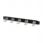 Rack panel na vedenie káblov 1U kovový s 5 veľkými držiakmi, ALLNET ALL-S0002251, čierny