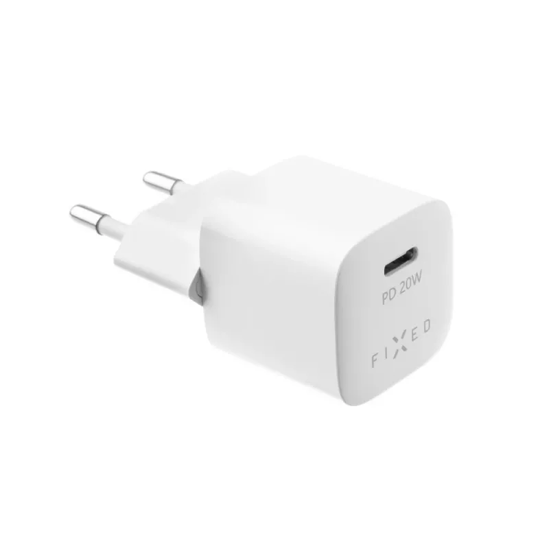 Prenosná USB-C cestovná nabíjačka FIXED FIXC20M-C-WH 20W kompaktný dizajn