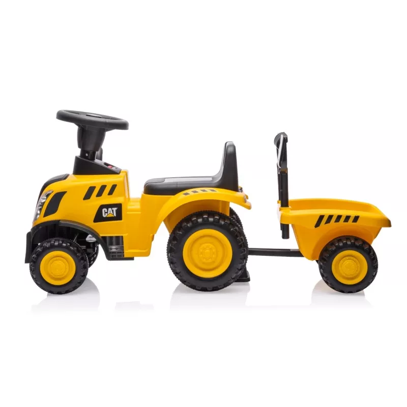 CAT Vozidlo traktor s prívesom žlté na sedenie