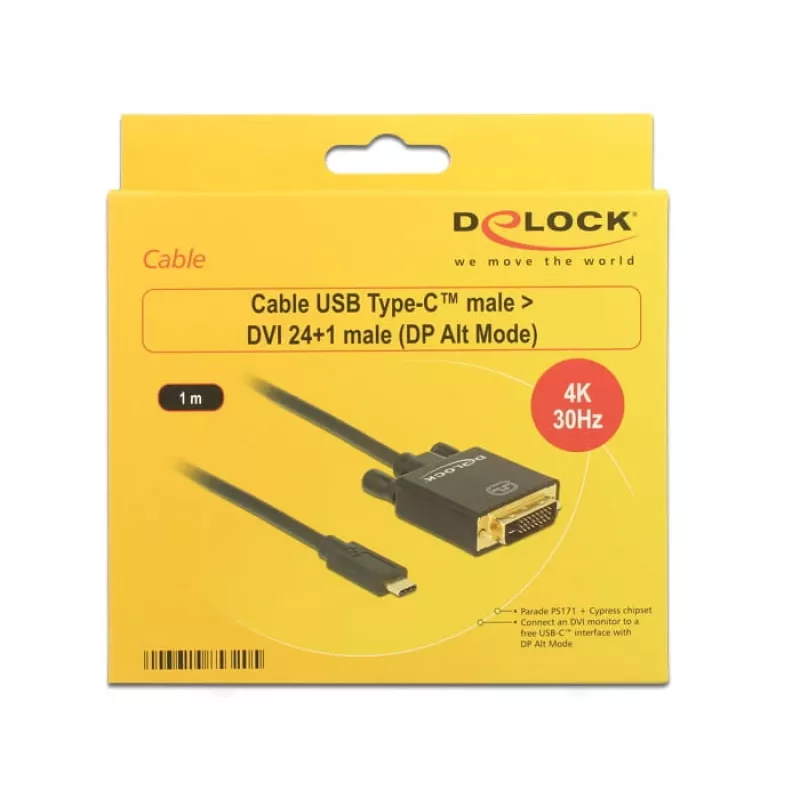 USB-C na DVI adaptér DeLOCK 1m 85320