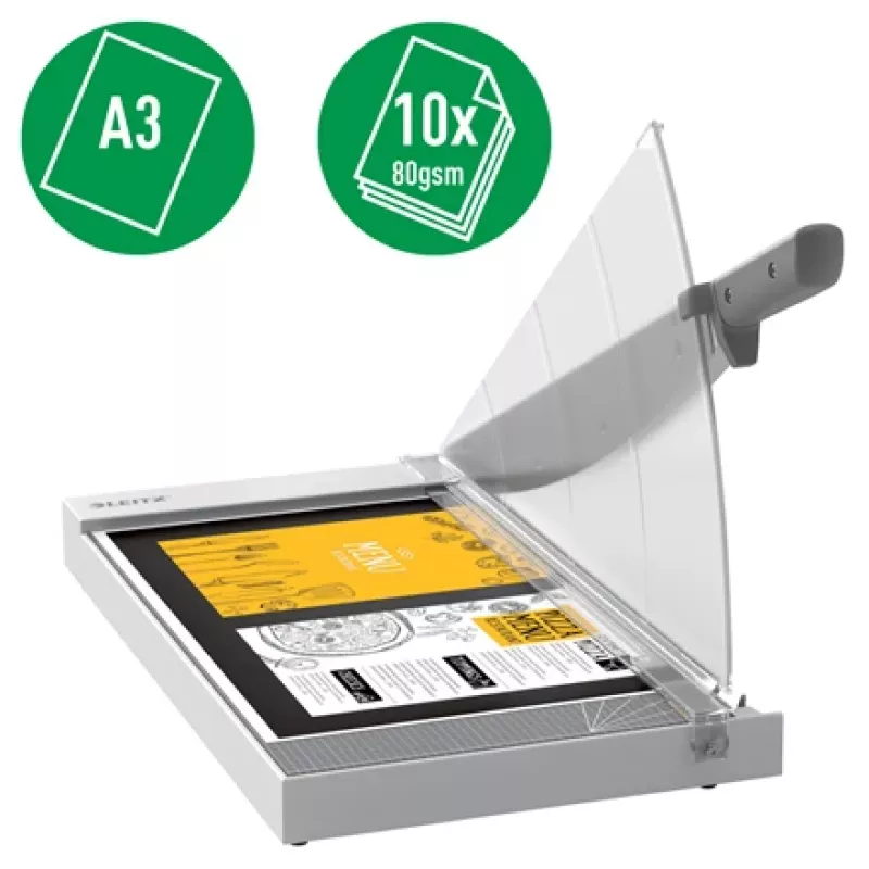 Leitz Precision Home Office rezačka papiera A3, 10 listov, manuálna svorka, nerez, A3, 80 g/m², oceľ