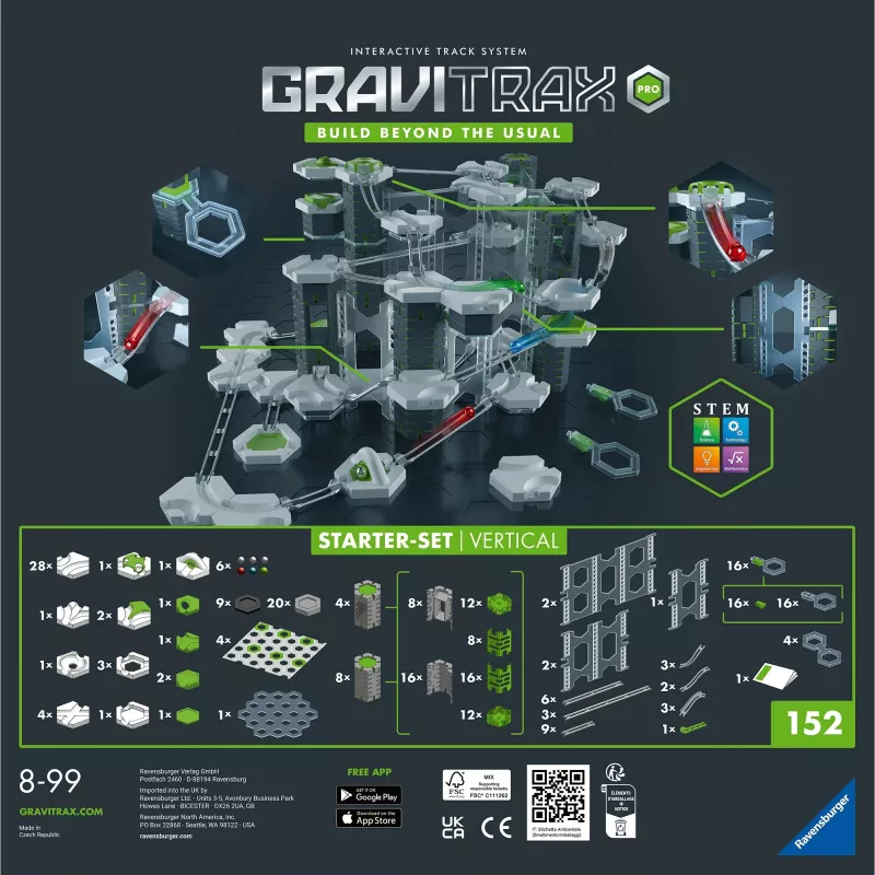 Hračka dráha na guľôčky Ravensburger GraviTrax PRO Starter-Set Vertical od 8 rokov
