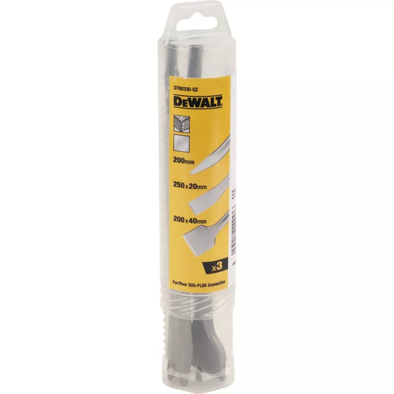 DeWALT 20 mm x 250 mm, 40 mm x 250 mm, 250 mm SDS sada dlát