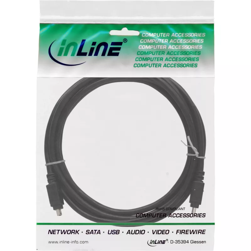 InLine FireWire 400 1394 kábel 4-pinový konektor samec/konektor samec 3 m