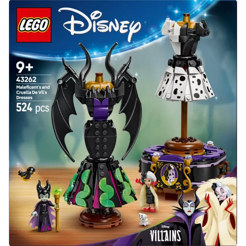 LEGO DISNEY 43262 Maleficentine a Cruella de Vil šaty