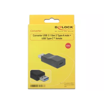Káblový adaptér DeLOCK 65696 USB 3.1 Gen 2 Type-A na Type-C čierny