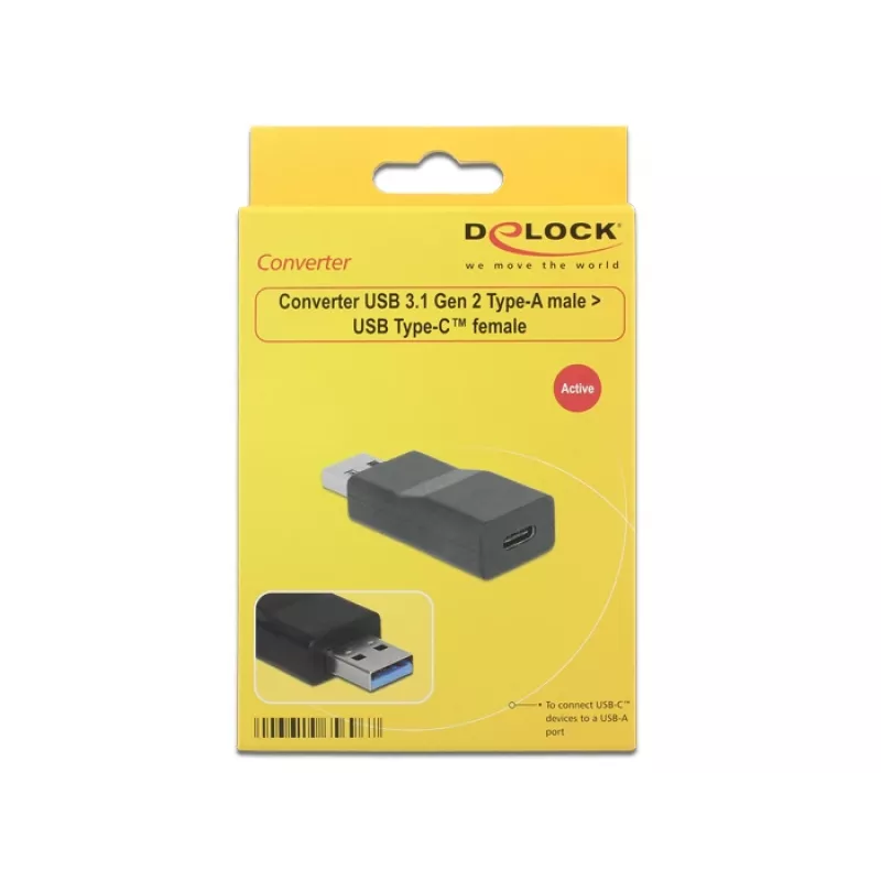 Káblový adaptér DeLOCK 65696 USB 3.1 Gen 2 Type-A na Type-C čierny