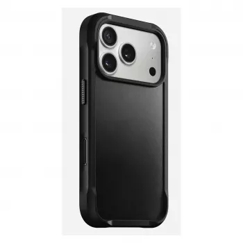 Puzdro na telefón Nomad Rugged Leather Case pre Apple iPhone 17 Pro, koža/TPU/PC/hliník, vhodné pre obrazovky 16 cm (6,3 palcov), čierne