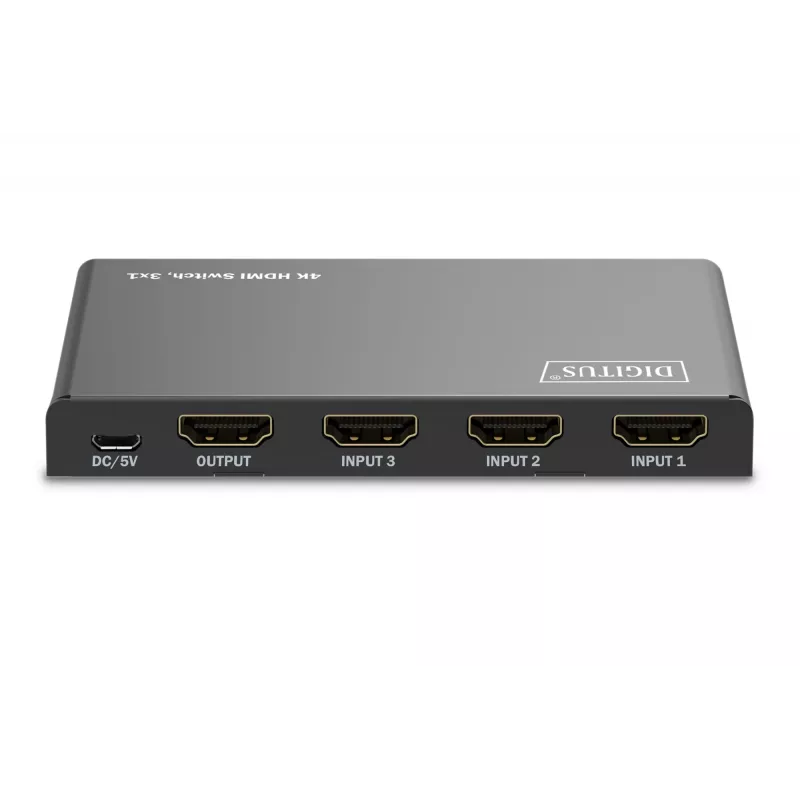 Digitus 4K HDMI switch 3x1 kov čierna 18 Gbit/s