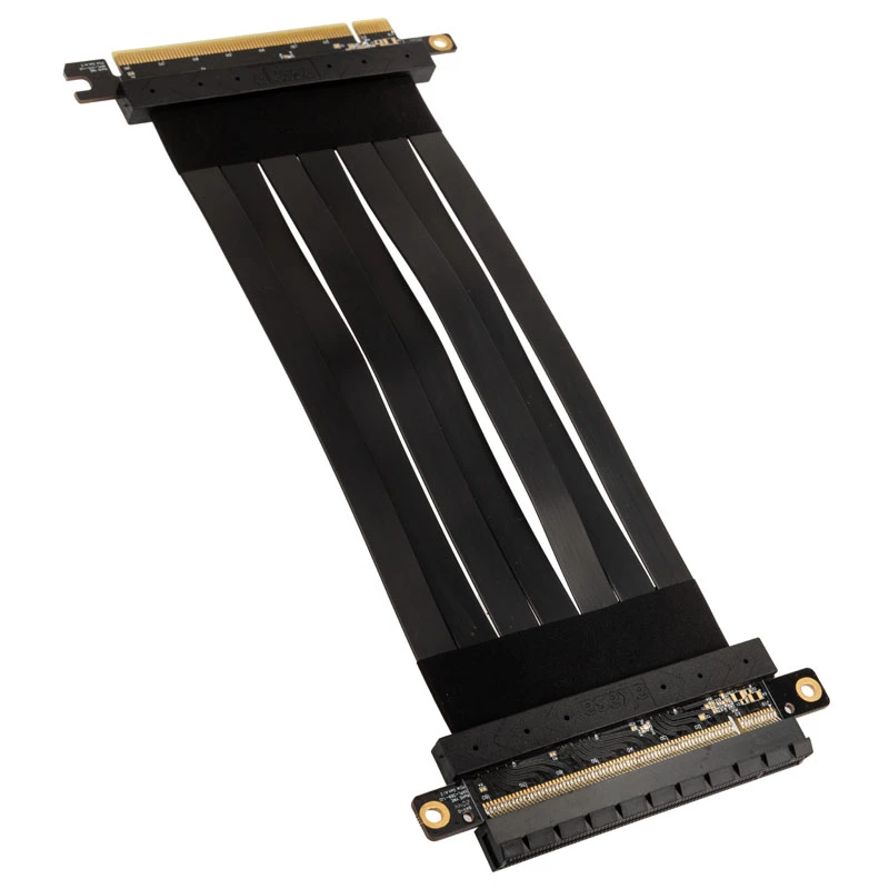 Akasa Riser Black X2 Mark IV Premium PCIe 4.0 x16 riser kábel, 20 cm, AK-CBPE03-20B