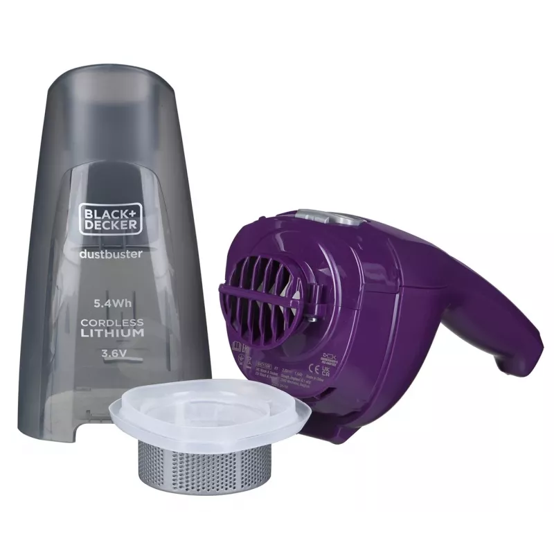 Ručný vysávač Black & Decker NVC115W sivý, fialový bez vrecka