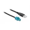 HSD Z kábel konektor samica na USB 2.0 Type-A konektor samec 1 m DeLOCK