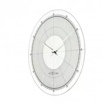 NeXtime hodiny 8125 Fancy Round, Ø43 cm, nástenné, biele/strieborné