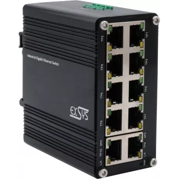 Sieťový switch Exsys EX-62025 10-portový 10/100/1000 Mbit/s, 12–48 VDC napájanie