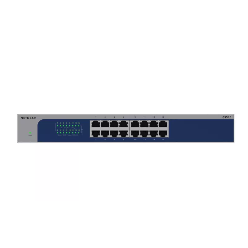 NETGEAR GS516-300EUS sieťový switch Unmanaged Gigabit Ethernet (10/100/1000) sivý