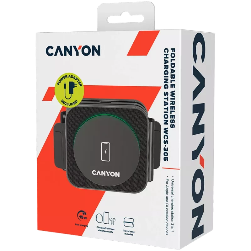 Nabíjačka Canyon WS-305 čierna rýchle nabíjanie vstupné napätie 9/12 V