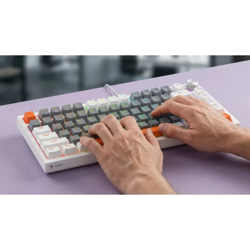 Savio ASTRAL WHITE JADE 3 COLOURS klávesnica Gaming USB QWERTY US International