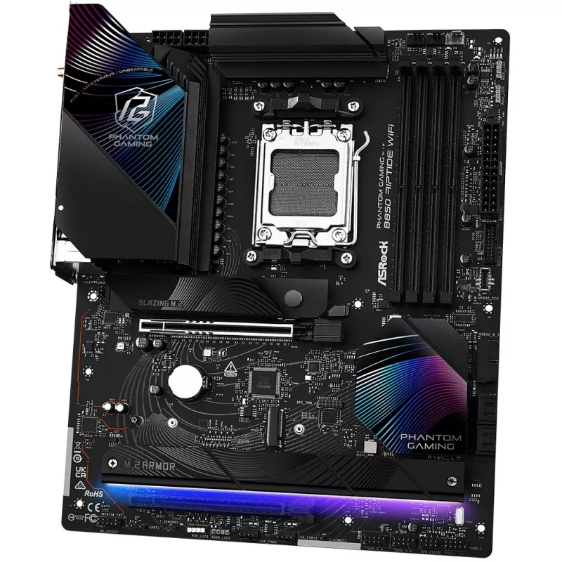 Základná doska ASRock Phantom Gaming B850 Riptide WiFi — AMD B850, socket AM5, ATX, DDR5, 4x M.2, Wi-Fi 7, 2.5Gb LAN