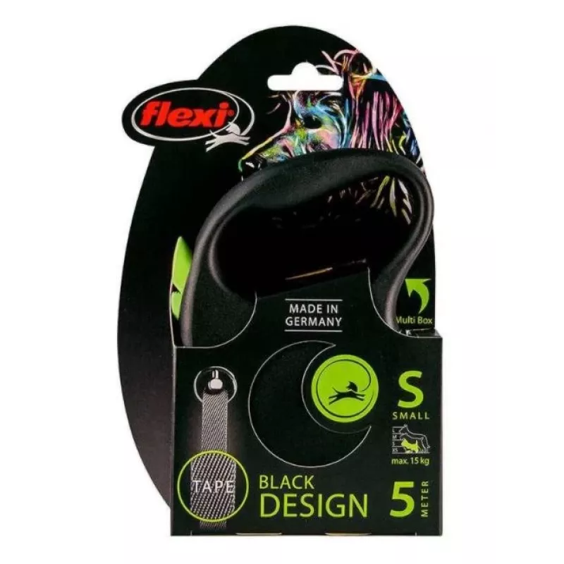 FLEXI Black Design S - navíjacie vodítko - 5 m