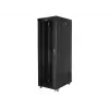 Lanberg FF01-8042-12BL 19-palcová voľne stojaca serverová skriňa 42U, 800x1000x2127,5 mm, sklenené dvere, LCD, IP20, na zloženie, čierna