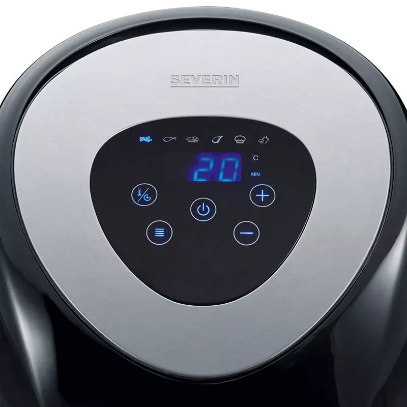 Severin 2430 Single 3,2 l samostatne stojaci 1500 W teplovzdušná fritéza čierna, nehrdzavejúca oceľ