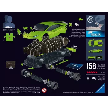 Puzzle 3D 158 dielov Lamborghini Huracan EVO zelené