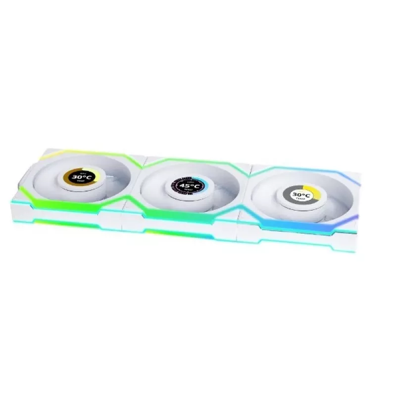 Ventilátor Lian Li UNI FAN SL Wireless LCD 120 12 cm biely 3 kusy