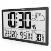 Nástenné hodiny GreenBlue GB218 — extra veľký LCD, meteorologická stanica, vnútorné/vonkajšie teploty, zobrazenie dátumu