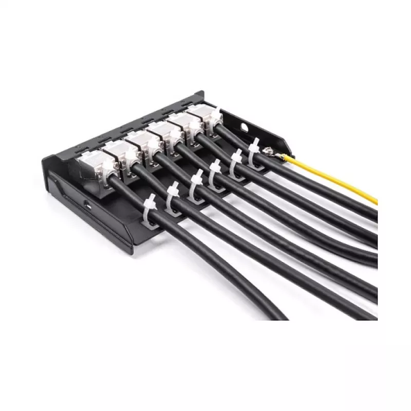 DELOCK zaslepovací panel 6-port pre Keystone RJ moduly, čierny, kov, pre montáž na stôl/stenu/lištu DIN