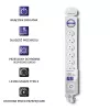 Prepäťová ochrana Qoltec 50293 biela 8 AC zásuviek 230 V