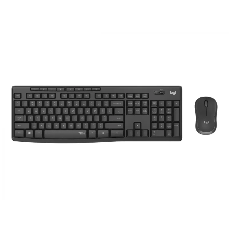 Logitech MK295 Silent – súprava klávesnice a myši – bezdrôtová – 2,4 GHz – Graphite – maďarské rozloženie