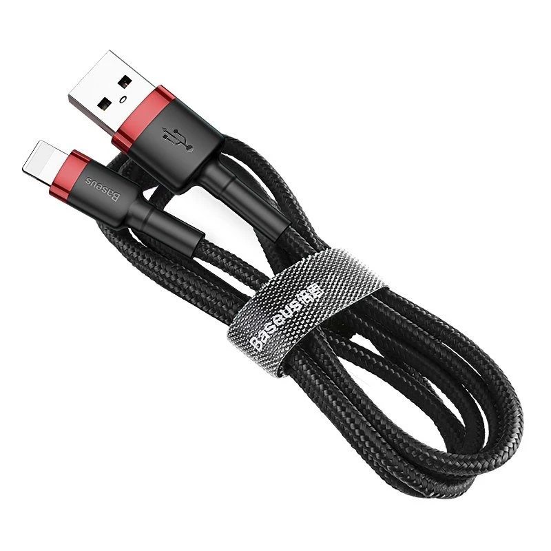 USB-A na Lightning kábel Baseus Cafule 2.4A QC 3.0, 1 m — čierny/červený
