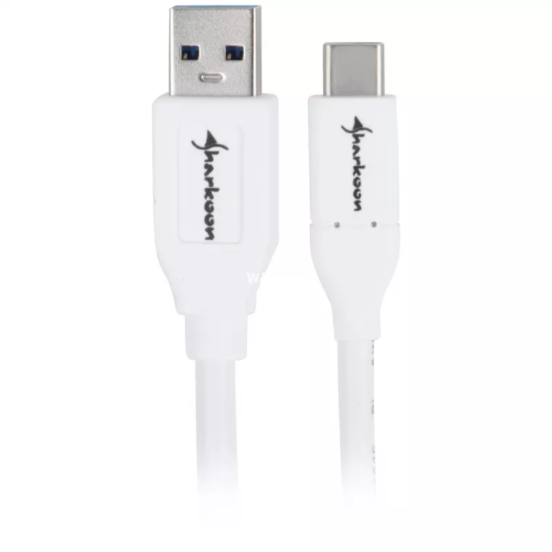 USB 3.2 Gen 2 kábel, USB-A konektor samec > USB-C konektor samec (biela, 1 meter)