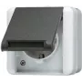 Zásuvka CEE 7/3 Jung 820 W — IP44 termoplastové puzdro, 250 V 16 A, čierna/biela