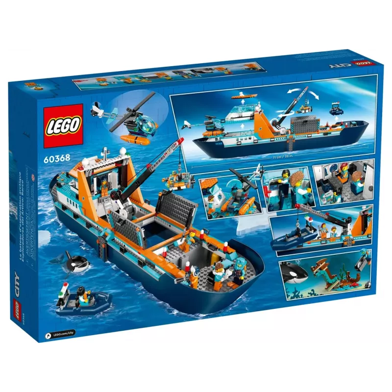 Stavebnica LEGO City Arktická expedičná loď 60368 — 815 dielov, 7+ rokov, obsahuje 4 minifigúrky