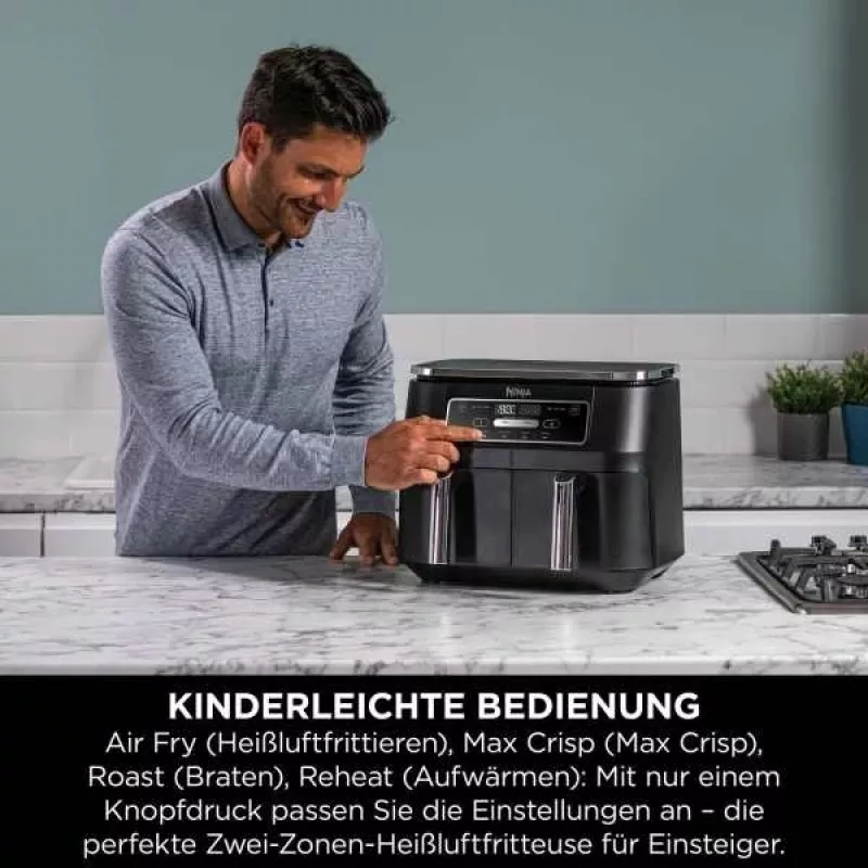 Ninja AF200EU fritéza dvojitá 7,6 L samostatná 2400 W teplovzdušná fritéza čierna