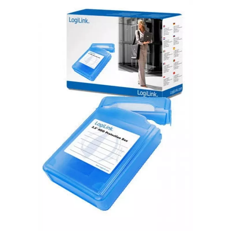Logilink 3.5 ochranný box na HDD pre 1 HDD - ochranné puzdro na pevný disk - modrý (UA0133)