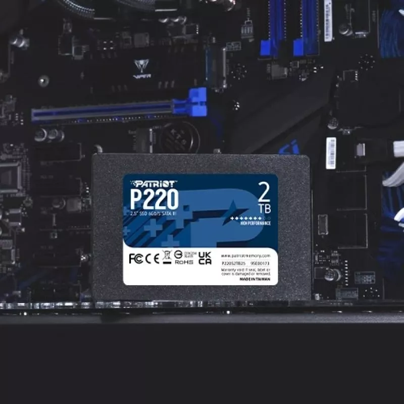 Patriot SSD||P220|2TB|SATA|rýchlosť zápisu 500 MBytes/sec|rýchlosť čítania 550 MBytes/sec|2,5|TBW 960 TB|P220S2TB25
