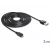 USB kábel DeLOCK EASY-USB 2.0-A - USB 2.0 Micro-B 3 m