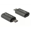 DeLOCK - USB adaptér - USB-C (samica) na Micro-USB Type-B (samec) - USB 3.1 Gen 1 - 2,8 cm - antracitový (65927)