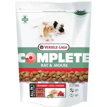 Suché krmivo pre potkany VERSELE-LAGA Rat Complete 500 g — vyvážená strava pre dospelé potkany, 15 % proteínu, 6 % tuku